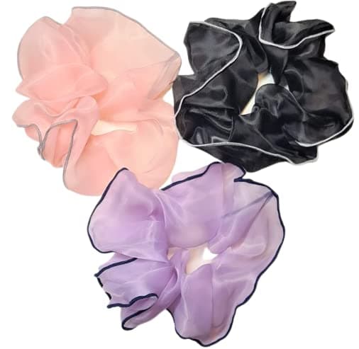 Hair Scrunchies Oversized Extra Large Soft Organza Scrunchy Hair Bands Scrunchy Hair Ties Ropes Elastics ,Fashion Ponytail Hair Tie , Ponytail Holder Hair Accessories Headbands for Women Girls