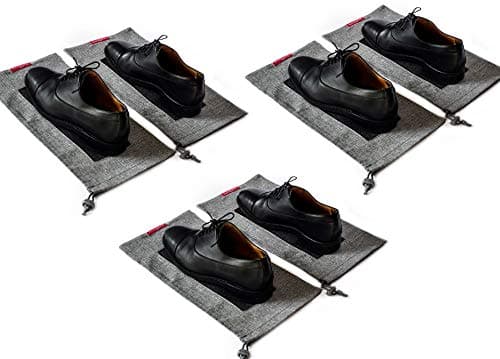 LeanTravel Shoe Bags for Travel with Breathable Mesh & Drawstring Cord - 6 Set