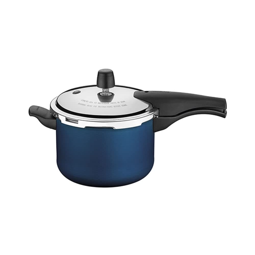 Tramontina Vancouver 20cm 4.5L Blue Aluminum Pressure Cooker with Easy to Clean Interior and Exterior Starflon Max PFOA Free Nonstick Coating