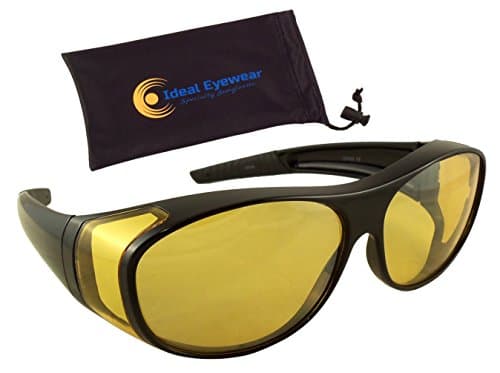 Ideal Eyewear Night Driving Wear Over Glasses Yellow Lens Fit Over Glasses