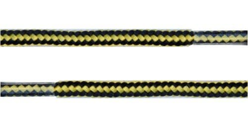 Round 3/16" Wide Shoelace For Work Boots and Shoes Dual Tone Many Lengths (Black/Yellow-54)