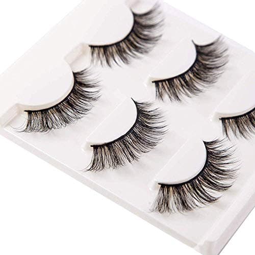 3D False Eyelashes Extensions 3 Pairs Long Lashes Strip with Volume for Women's Makeup Handmade Soft Fake Eyelash