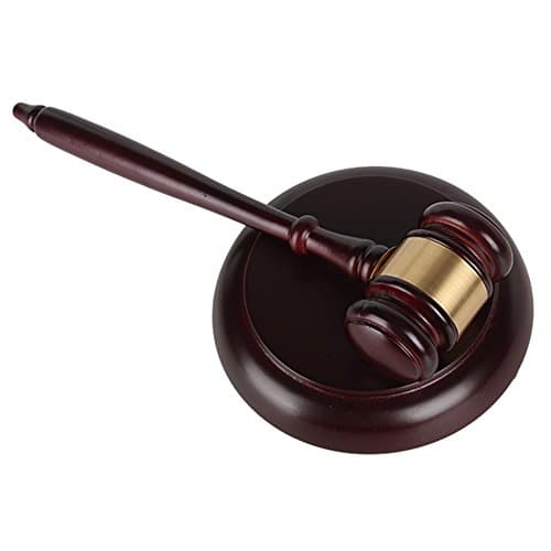 Wooden Gavel and Round Block Set for Lawyer Student Judge Auction Sale Teaching