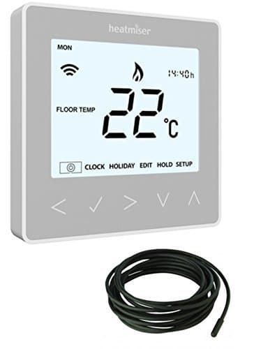 Heatmiser neoStat-e Electric Floor Heating Thermostat Platinum Silver