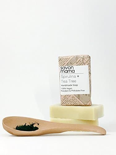 Spirulina Tea Tree Soap, 100% Natural & Handcrafted (1 Pack - 3.7oz./bar)