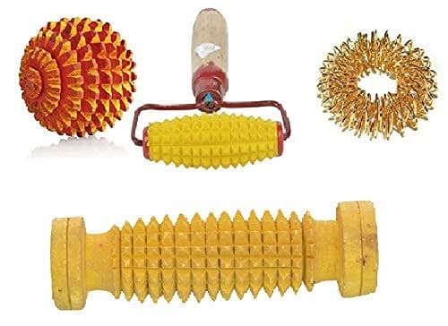 EKIN Acupressure Wooden Ball Hand Roller Palm Massager Tools for Body Stress Acupressure Roller