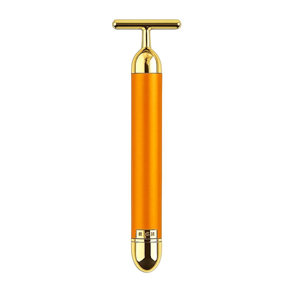 Dealsure Face Massager Machine for Facial – Electric Gold Face Massager – T-Shaped Portable Anti-Aging 24K Gold Facial Massager for Face Lifting, Wrinkle Reduction & Skin Firming