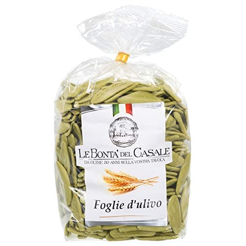 Premium Foglie d'Ulivo Artisanal Pasta - 500g (1.1 lb) | Imported From Italy, Olive Leaf Shape, Three Ingredients - The Finest Durum Semolina Wheat, Spinach, Water, by Le Bonta' Del Casale
