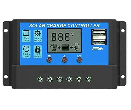 Solar Charge Controller Intelligent Charge Regulator with Dual USB 5V Output for Solar Panel Battery Lamp Overload Protection (30A)
