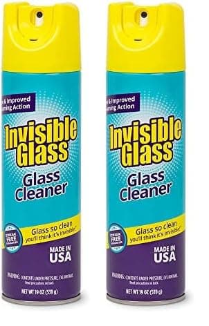 Invisible Glass 91160 Premium Glass and Window Cleaner Aerosol Can Leaves Glass Streak Free and Residue Free with Improved Foaming Action, Pack of 2