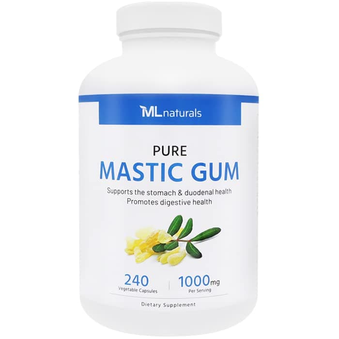 ML Naturals Mastic Gum 1,000mg (Per Serving) – 240 Vegan Capsules – Supports Digestive & Stomach Health