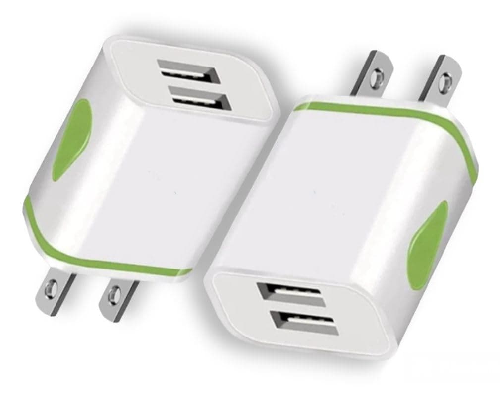 BALI TECHUS 2 Pin to USB Plug Travel Adapter Charger - 1 Pack | USA Wall Adaptor with 2 USB Ports | American Universal America Power Charging for iPhone Samsung Smartphones Shaver Toothbrush