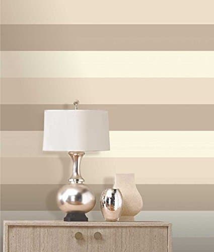 Olivia II Oyster Cream and Gold Striped Wallpaper 6161