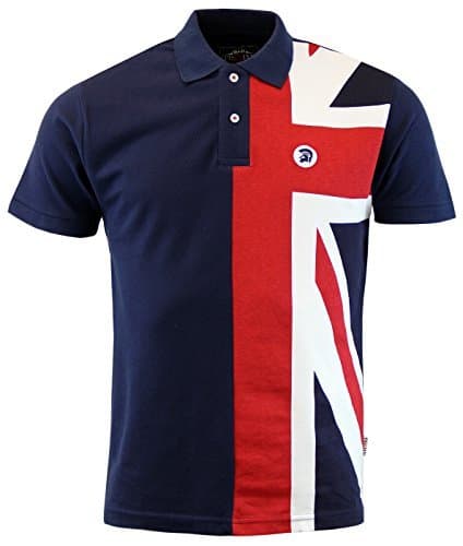 Trojan Records Mens Mod Half Union Jack Polo Shirt - TR8329 Navy Blue (XL)