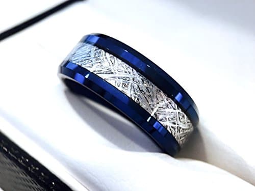 Meteorite Ring, Black Meteorite Ring, Wedding Band (5.5)