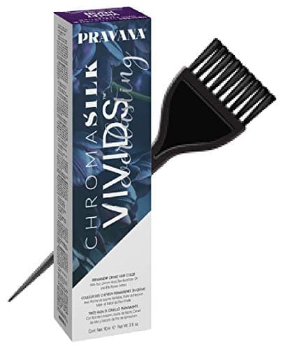Pravana Chromasilk Vivids EVERLASTING Permanent Creme Hair Color Dye (w/Sleek Tint Brush) Cream Haircolor with True Unicorn Root, Sea Buckthorm Oil (Scarlette Red)