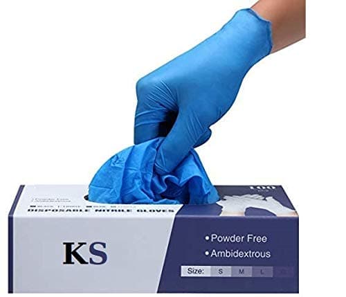 Powder Free Nitrile Hand Gloves (Pack of 50) Medium Food Grade, Non Tearable, Ce & Fda Approved, Made In Malaysia, Blue
