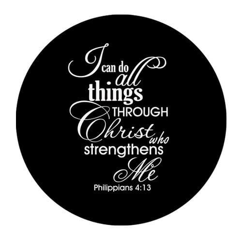 Bible Quotes-I can do all things THROUGH Christ who strengthens Me Philippians 4:13 Cloth Cover Round Mouse Pad 7.87''x7.87''