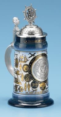 HISTORY OF THE U.S. NAVY STEIN - Created in Honor of the Soldiers of the U.S. Navy, Limited Edition, Made in Germany