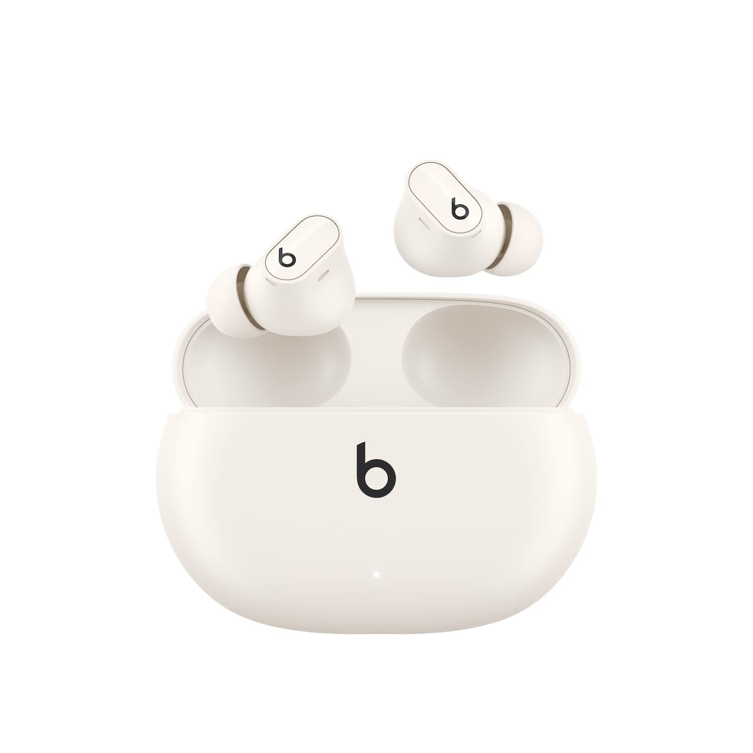 Studio Buds + | True Wireless Noise Cancelling Earbuds, Enhanced Apple & Android Compatibility, Built-in Microphone, Sweat-Resistant Bluetooth Headphones, Spatial Audio – Ivory