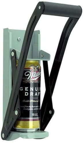 OssianWall Mounted 2 in 1 Can Crusher and Bottle Opener – Premium Heavy Duty 16oz 500ml Aluminium Drinking Tin Can Kitchen Recycle Tool with Soft Grip Foam Handle and Bottle Opener