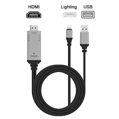 Oliomp 6.6FT HDMI Cable Compatible with Phone X/8/7/6 Plus,Pad,Pod,Touch, 1080P High Speed hdmi Video AV Cable Connector Conversion HDTV Adapter, Plug and Play (Black)