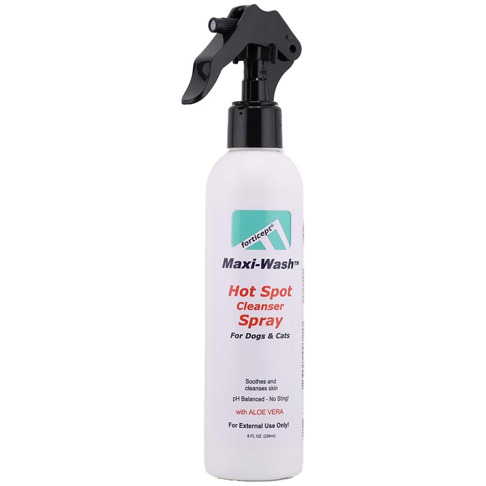 Forticept Maxi-Wash Hot Spot Spray Treatment, Wound Care & Itch Relief Spray for Dogs and Cats. Relives Scratching, Rashes, Sores, Itchy Skin and Paw Licking 8 oz