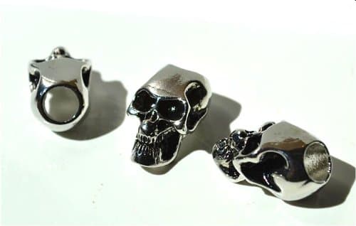 20 Metal Chrome Skull Beads For 550 Paracord Bracelets, Lanyards, Other Projects