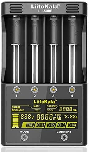 LiitoKala Lii-500S 18650 Battery Charger Smart Universal Charger LCD Display ...