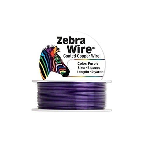 Zebra Coated Copper Wire Purple 18 Gauge 10 Yards