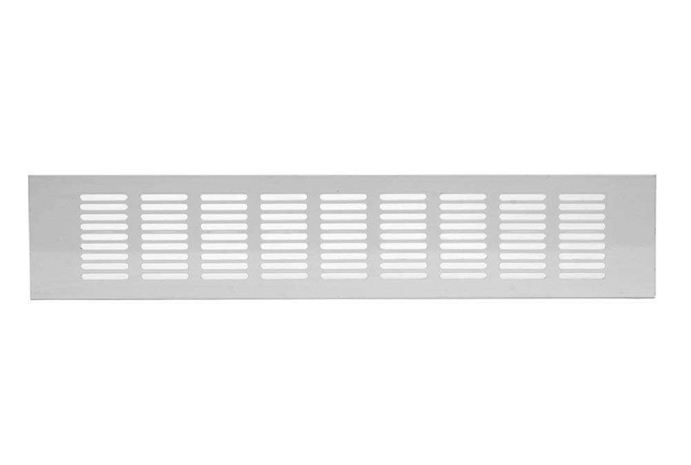 20x3 inch / 500x80mm White Kitchen Worktop / Plinth Heat Vent Grill Aluminium