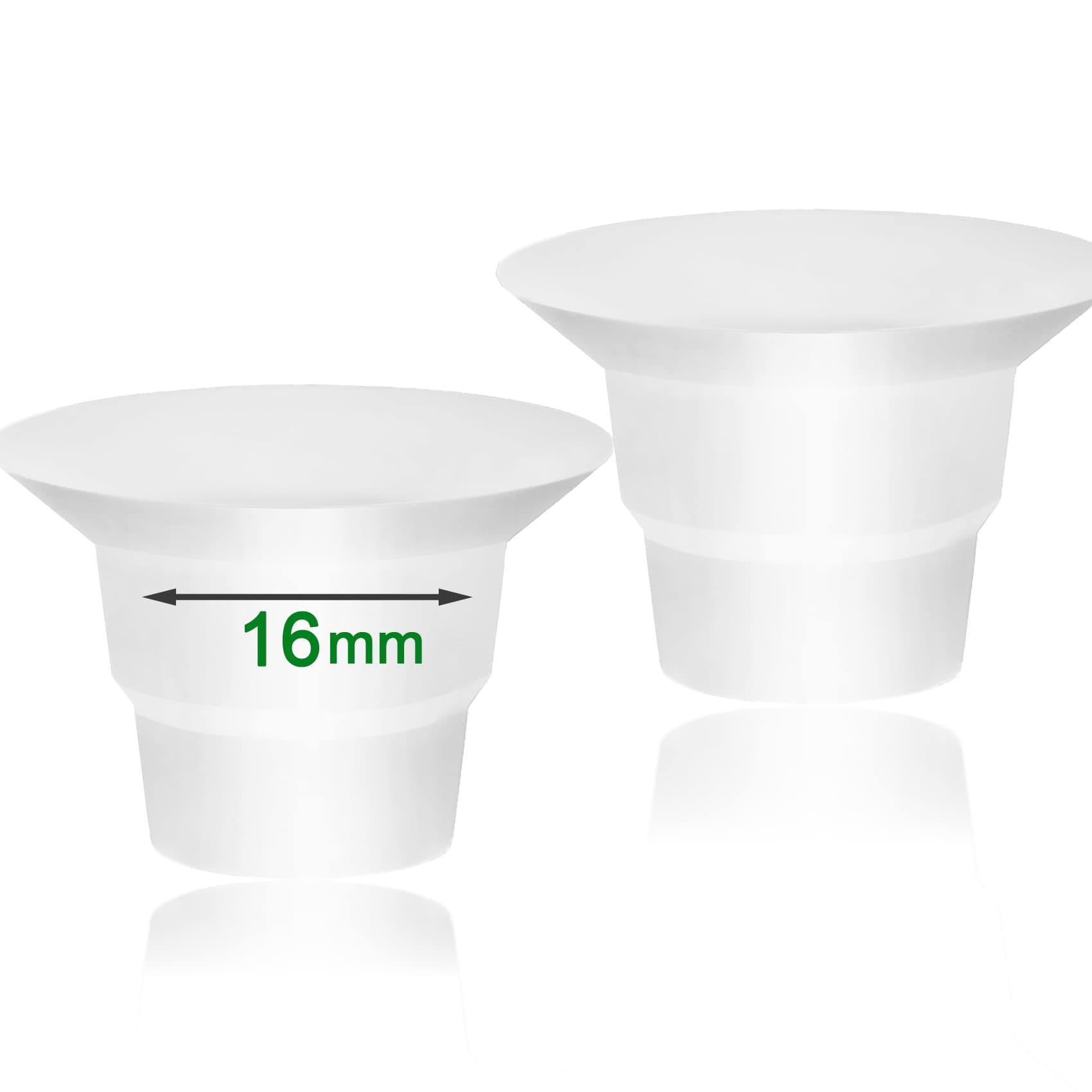 16mm Silicone Flange Inserts Compatible with Elvie Stride Lansinoh Medela for Spectra Insert Willow go TSRETE Momcozy S9 S12 Bellababy Maymom Pump Parts Reduce 24-25mm Elastic to 16mm