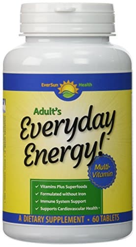 Everyday Energy Once Daily Multivitamins without Iron, Tablets for Adult Men & Women, includes Organic Spirulina, Chlorella, Alfalfa Juice, 5 B Vitamins & A, C, D & E plus Minerals to Support Good Health, 60 Day Supply - Best Satisfaction Guaranteed