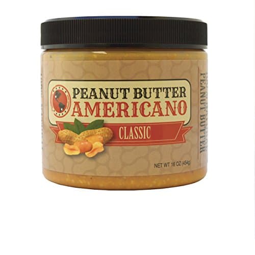PB Americano Gourmet Crunchy Peanut Butter – Healthy, All-Natural, Low Net Carb, Vegan, Non-GMO & Sugar Free, 16 Oz (Single)
