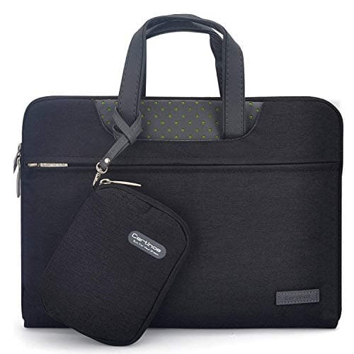 Cartinoe 14-15 inch Laptop Bag Waterproof Laptop Sleeve Bag with Pu Leather Handle Notebook Briefcase Carrying Case for MacBook Pro 15/ Lenovo Thinkpad/ASUS Dell Acer Chromebook 14, Black