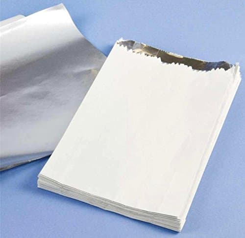 500 x Hot Food White foil lined bag 7" x 9" x 12" (Hot Chicken, Nan Bread