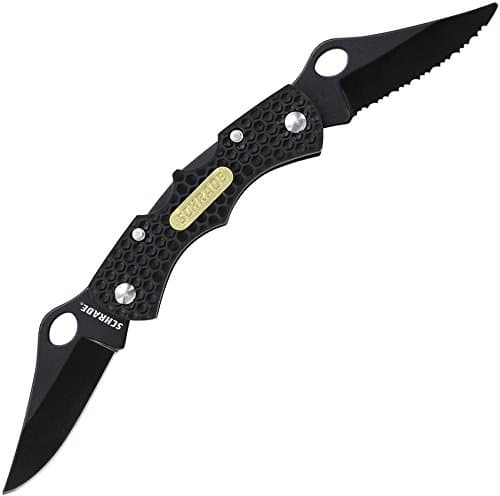 Schrade SCH004DLB 7.4in S.S. Mini Double Lockback Folding Knife with 2.3in Clip Point Blade and Aluminum Handle for Outdoor Survival, Camping and EDC