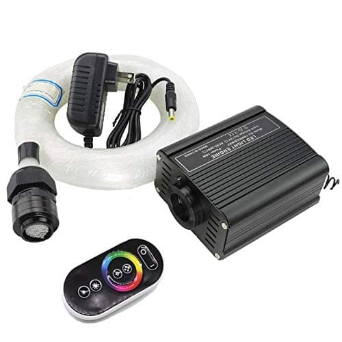 ECOCOLORPMMA Fibre LED Light, Sauna Fibre Light, Sauna Starlight, 16 W, RGBW, 300 Pieces, 0.75 mm, 2 m, for Starry Sky + RF Remote Control LED Colour Light