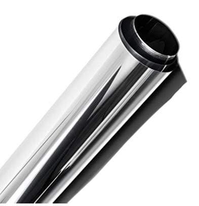 Window Tint Silver/Black Film Crome Mirror HP 2ply 5% Dark (Silver Mirror Outside - Black Inside)- Size 36"x 50'