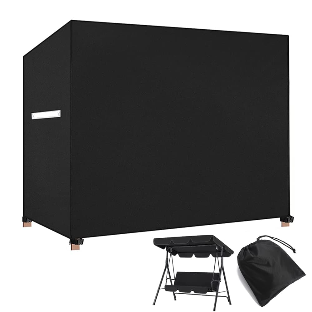 Outdoor Swing Cover 3 Triple Seater Waterproof Patio Swing Canopy Cover Hammock Covers Porch Swing Cover Replacement Hammock Glider Chair Cover Garden Furniture Swing Chair All Weather Protection