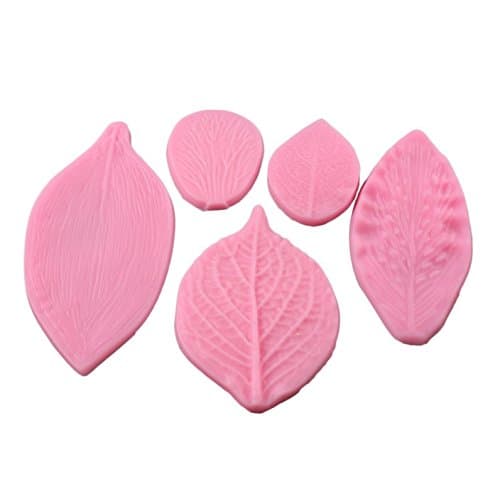 5PCS/Set Fondant Cake Decorating Tools Flower Making GumPaste Peony Rose Floral Petal Leaf Veiner Silicone Mold