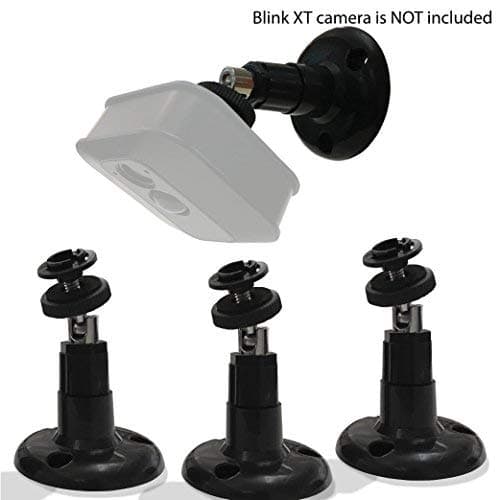 Camera Mount for Blink XT w/Mounting Connector Bracket (8 cm Black 3 pcs) - Swivel Rotating Camera Mounts for Indoor Outdoor - Wall Mounting for Blink Security System - Best Bracket Stand by Sully