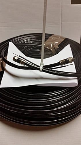 RG 6 Perfectflex solid center copper with still Messenger ground aerial Black 200 FT ,with 2 PPC FITTING XL PLUS for directv dish network & all tv rabbit antenna