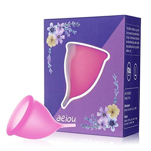 Menstrual Cup Reusable Period Cup with Long Stem Ideal for Beginner Size (Pink, Small)