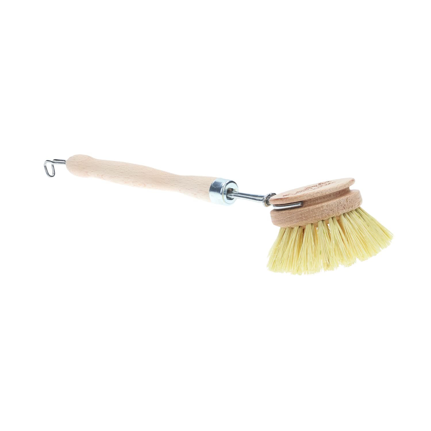 Sorbo Wooden Round Dish Brush, FSC Certified, Natural Tampico Fibres, Long Reach Washing Up Brush, Ideal for Cleaning Glasses, Plates, Pots and Pans, Detachable Head