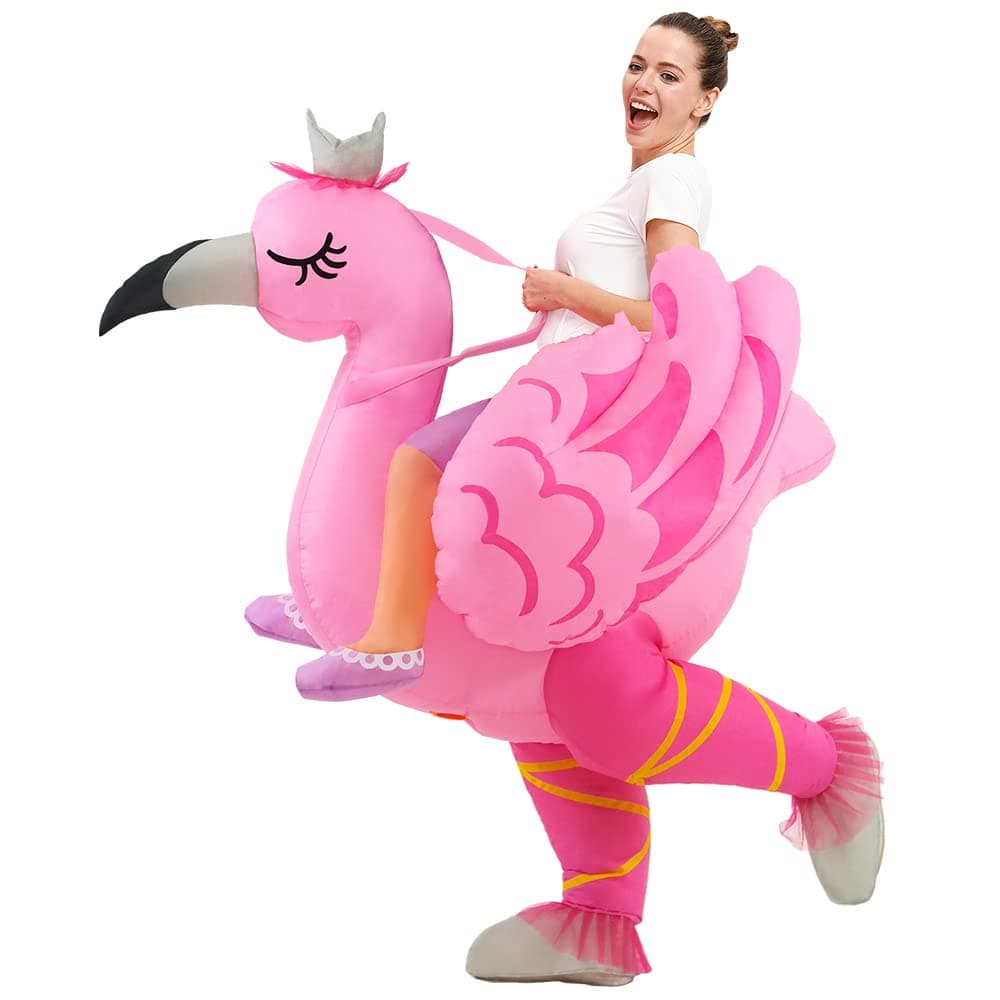 KOOY Inflatable Flamingo Costume Adult, Unisex-Adults, Carnival, Pink, Large