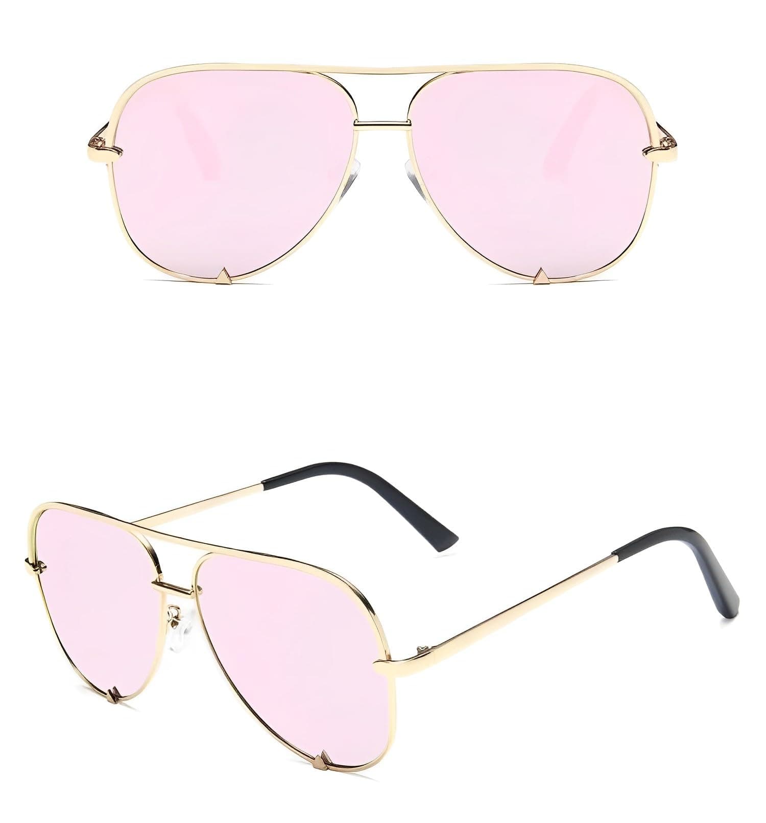 ROSE GOLD Women Ladies Sunglasses Mirrored Cat Eye Reflective Retro UK