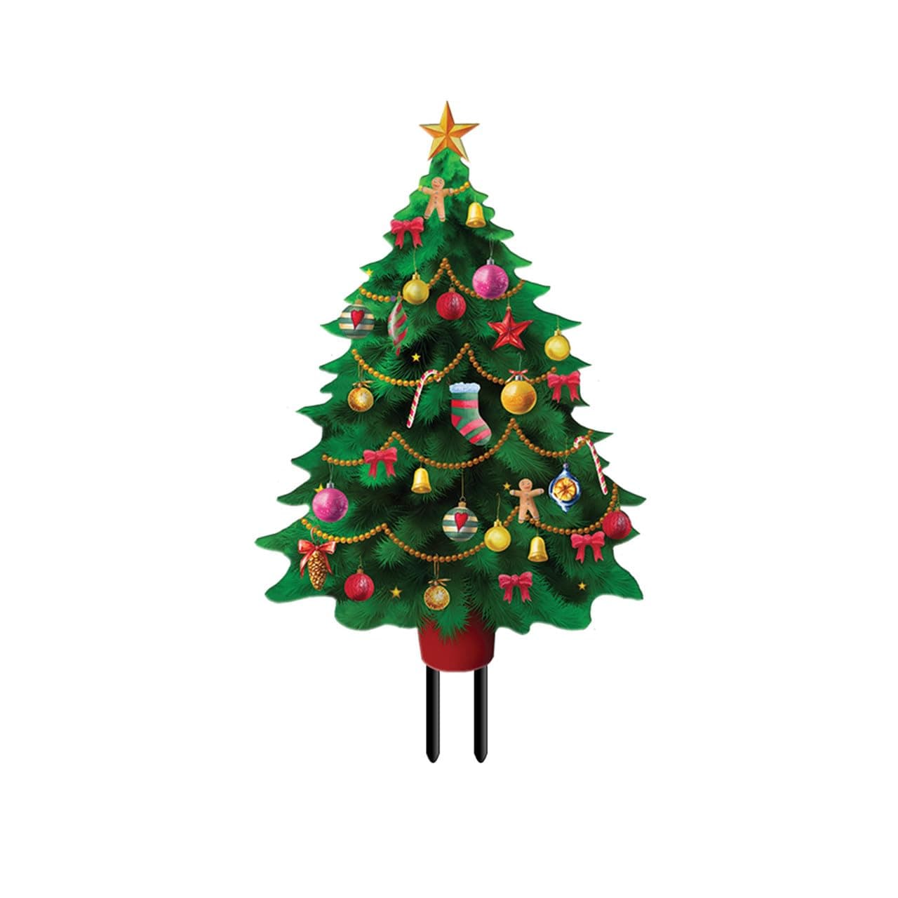 Briarwood Lane Decorated Christmas Tree Metal Yard Art