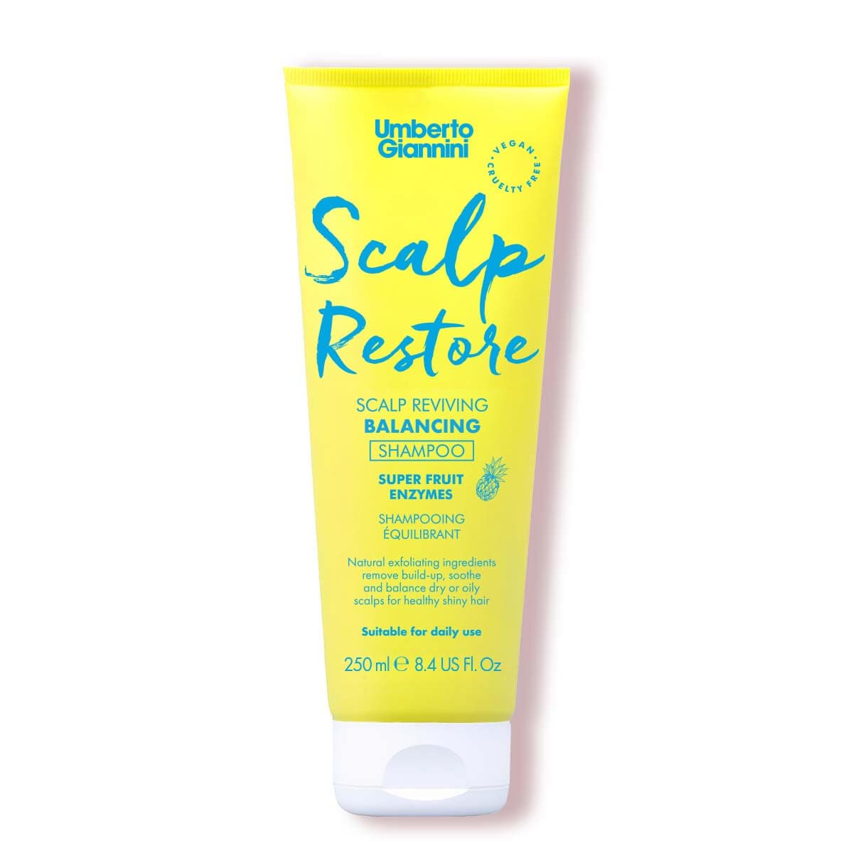 Scalp Restore Shampoo, Vegan & Cruelty Free Scalp Reviving Anti-Dandruff Formula with Super Fruit Enzymes, 250 ml