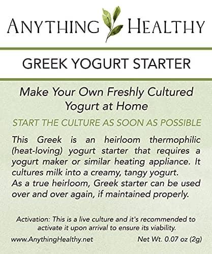Traditional Greek Yogurt Starter Heirloom Thermophilic Culture - Best Customer Service, Contact for any Questions